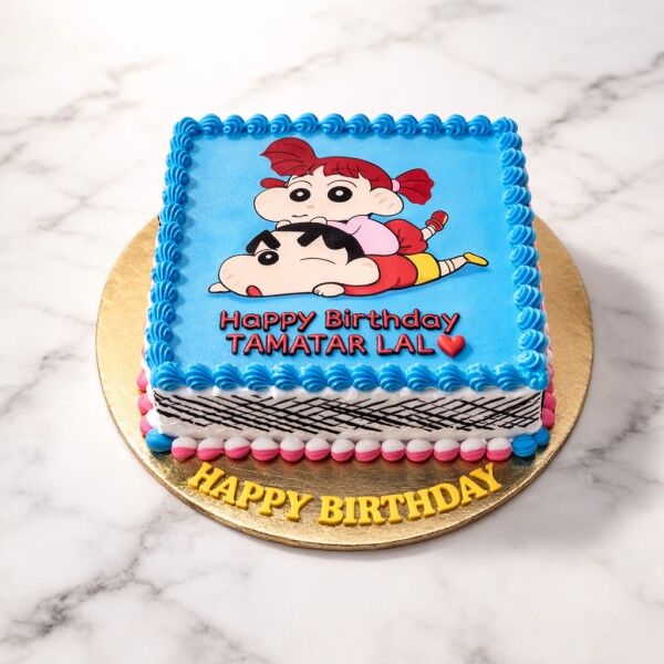 shinchan and hemawari photo cake