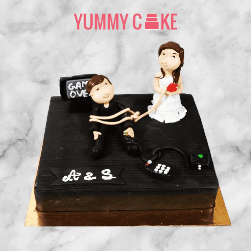 bachelor party couple theme cake