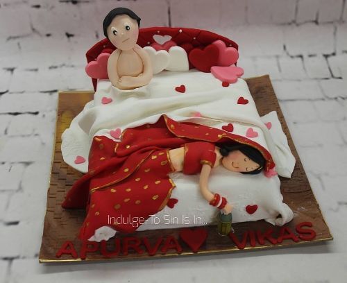 drunk bride bachelor cake