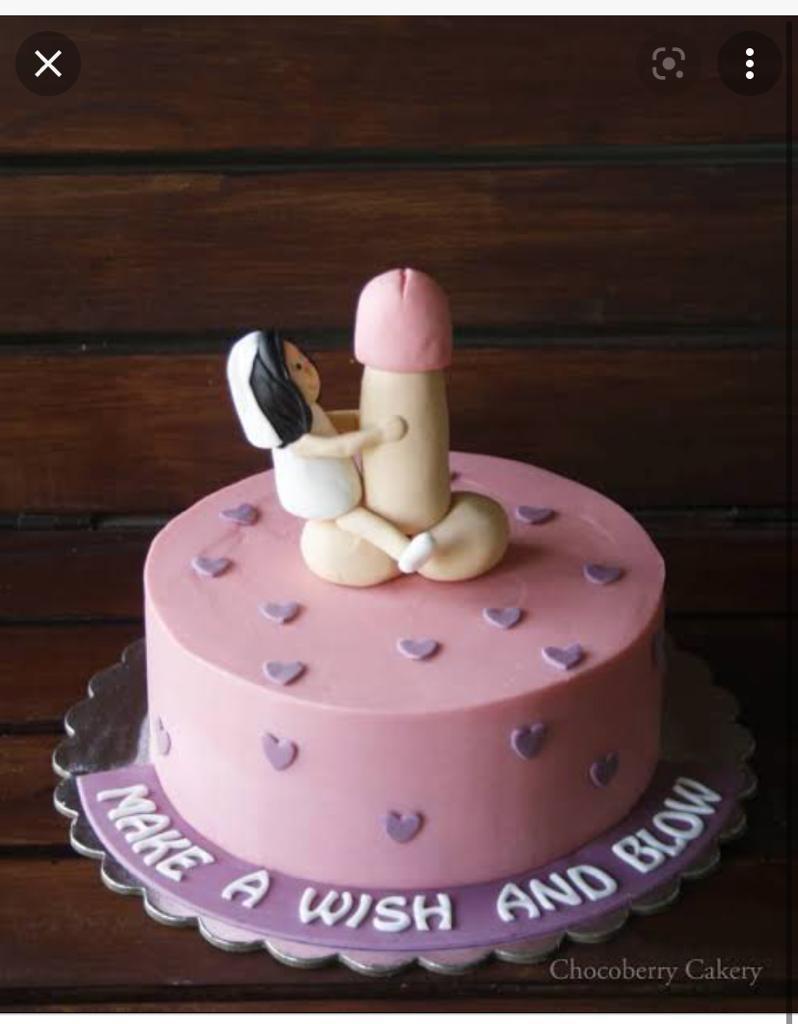 A penis on the top of the cake naughty bachelor cake for girl