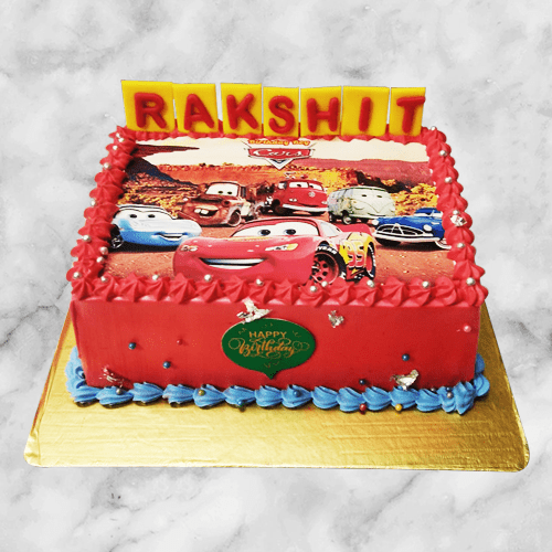 smiling car photo cake