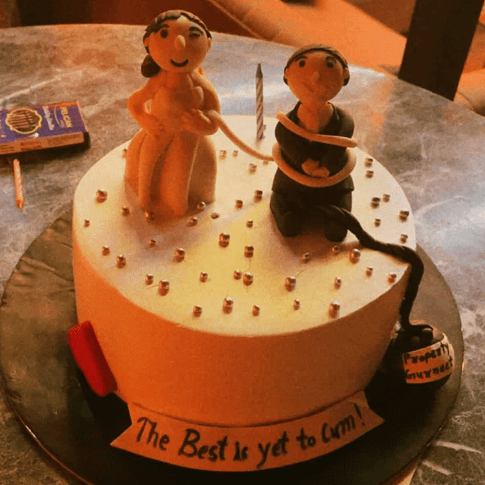 bachelor cake for bride