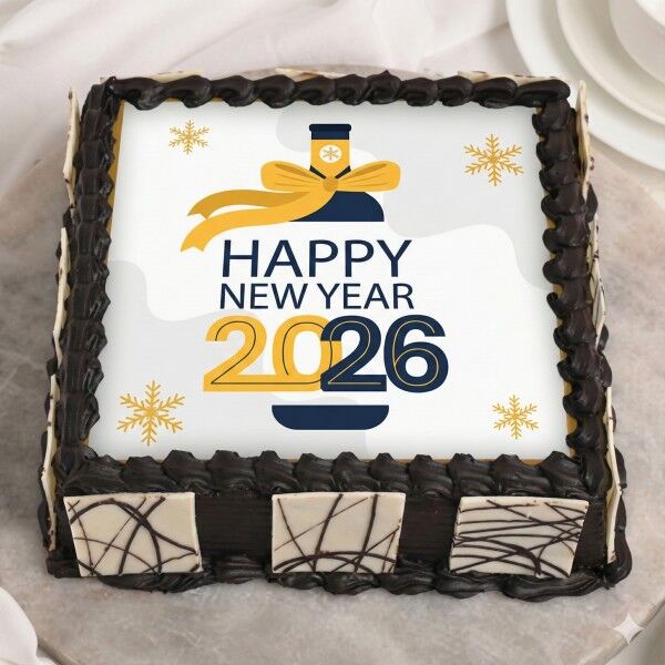 new year 2026 photo cake