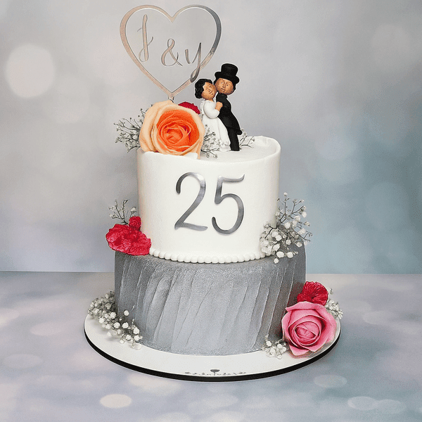Couple 25th Anniversary Cake