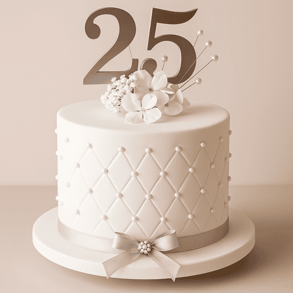 silver jubilee 25th wedding anniversary cake