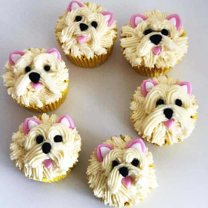 puppy cupcakes set of 6