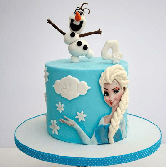 olaf and elsa cake