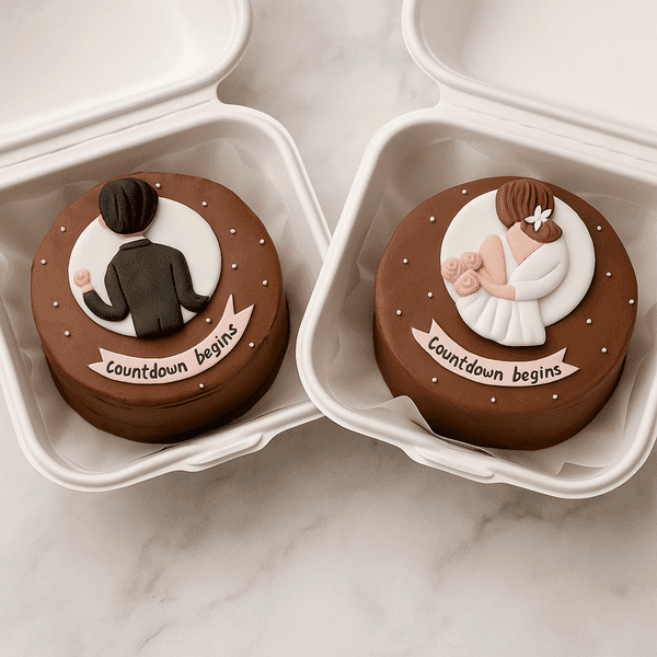 bridal countdown cake duo bento cake