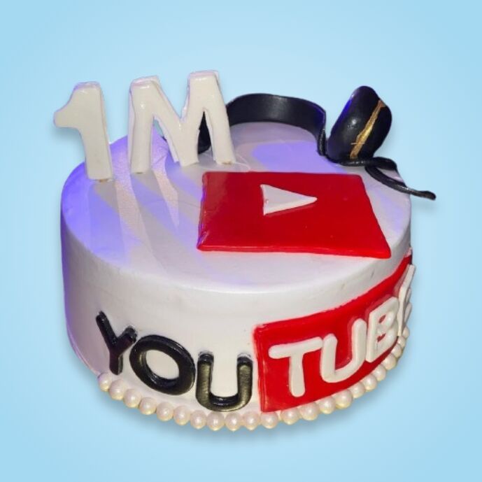 1M YouTube subscribers celebration cake