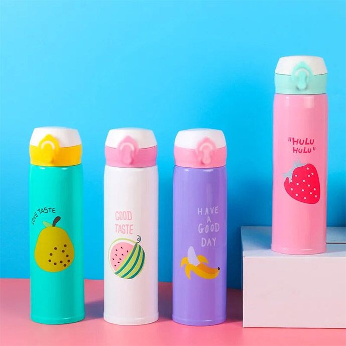 Fruit Bouncy Insulated Stainless Steel Sipper Water Bottle