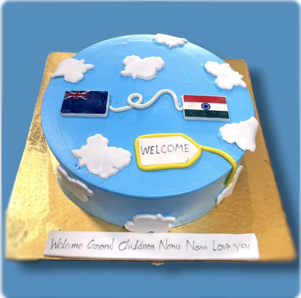 australia to india welcome cake