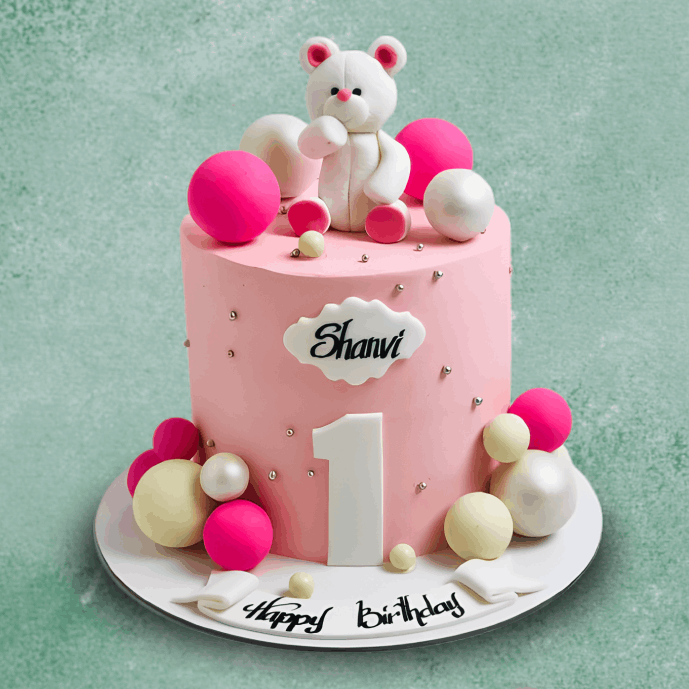 Pink Teddy Bear Cake