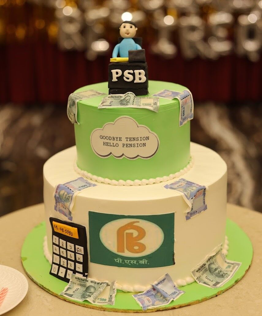 psb employe reritement 2 tier cake
