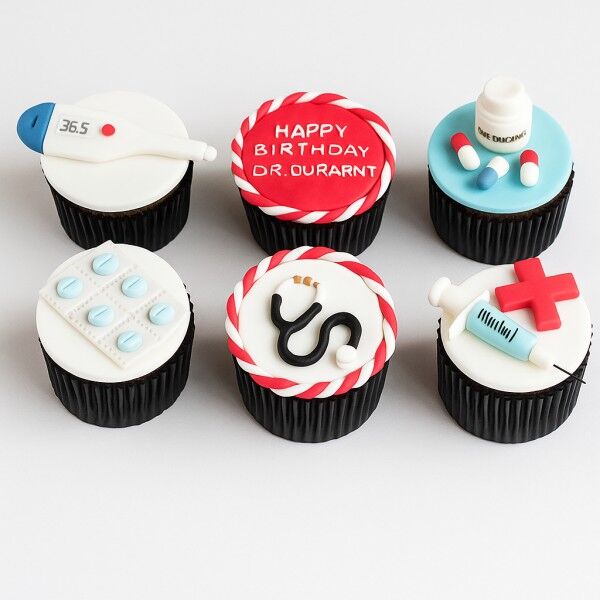 Medical Theme Birthday Cupcakes