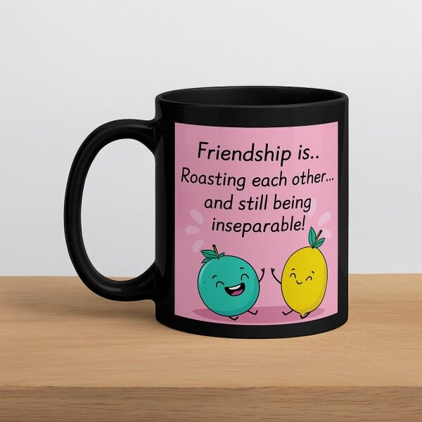 Black Ceramic Mug with Roasting Joke