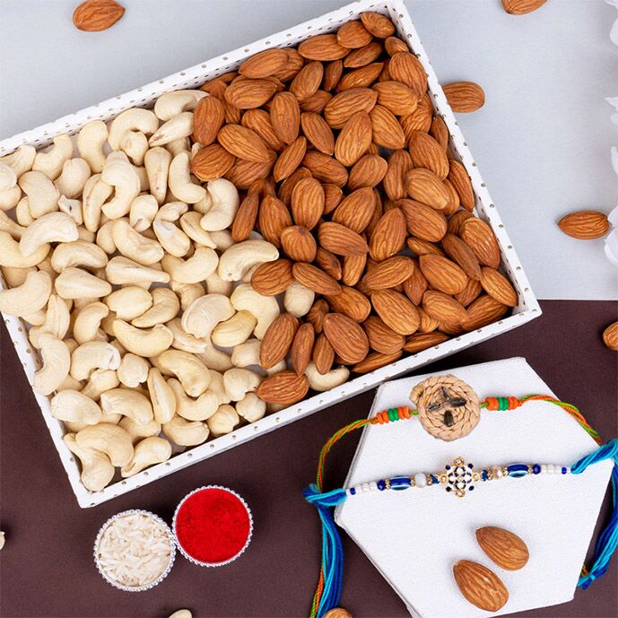 Rakhi Set of 2 with Almonds & Cashews