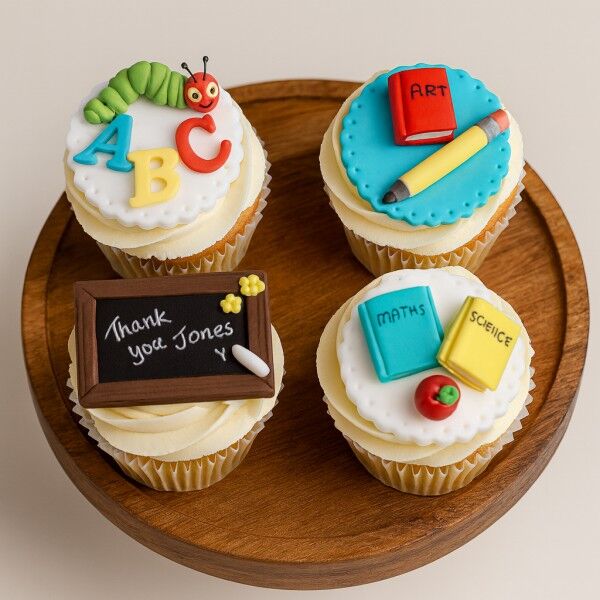 School Subject Theme Cupcakes for teachers day