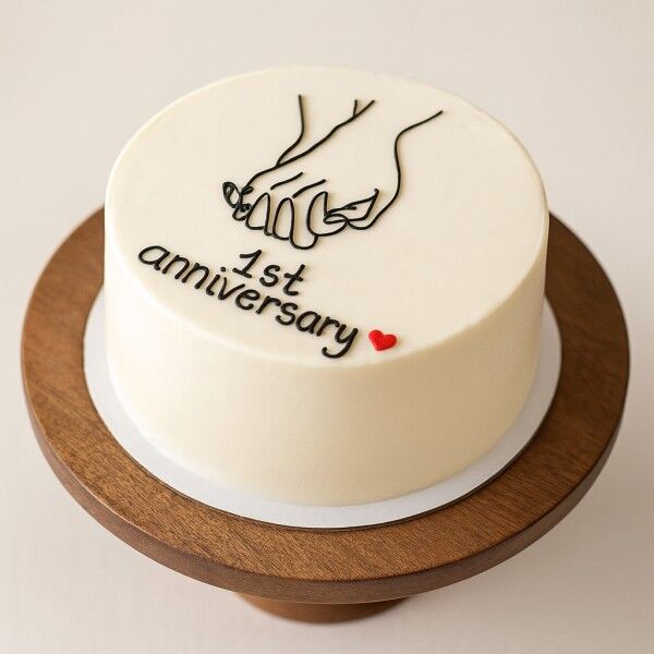 1st anniversary minimalist cake