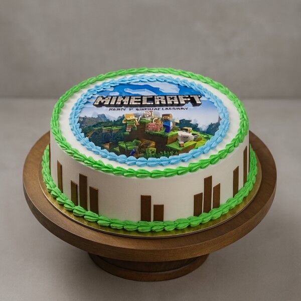 minecraft photo cake