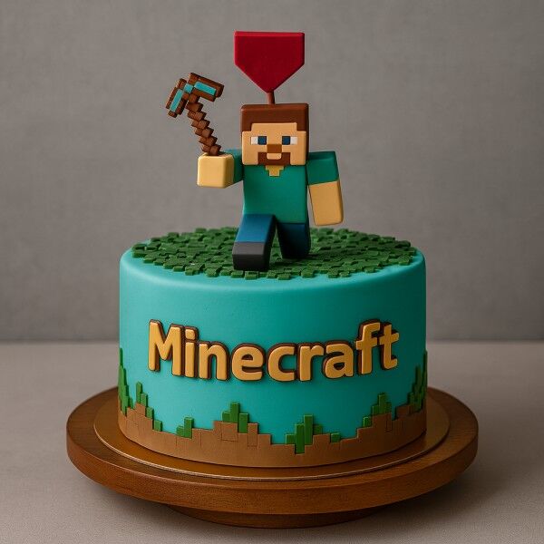 Minecraft Steve Cake with Tools