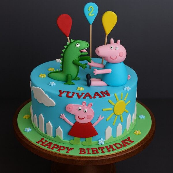 peppa dinosaur cake