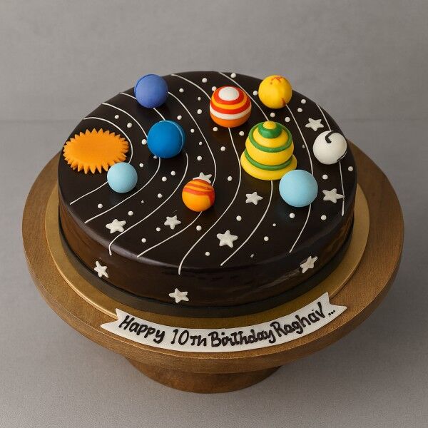 Solar System Theme Birthday Cake