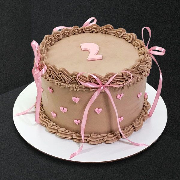 chocolate ribbon birthday cake
