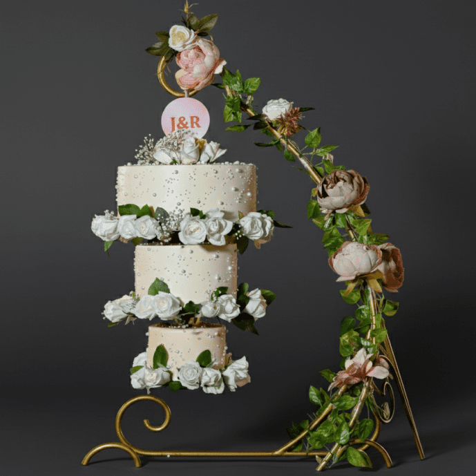 three tier chandelier wedding cake