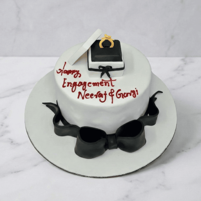 couple engagement celebration cake