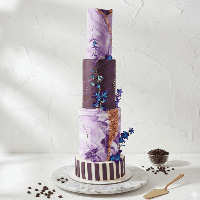 Luxury Four Tier Marble Wedding Cake
