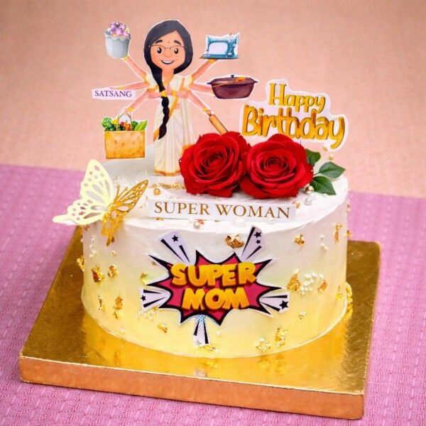 Super Mom Super Woman Cake