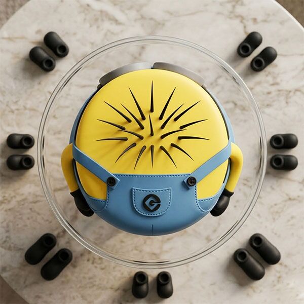 3d minion character cake top view