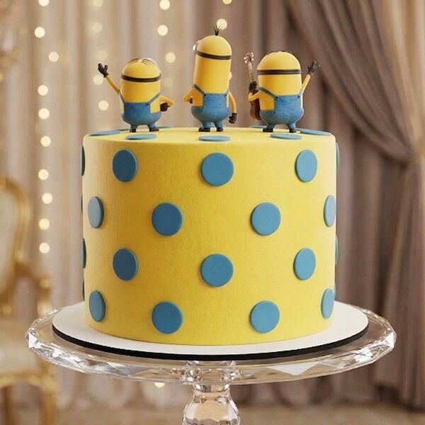 minion party celebration cake back view