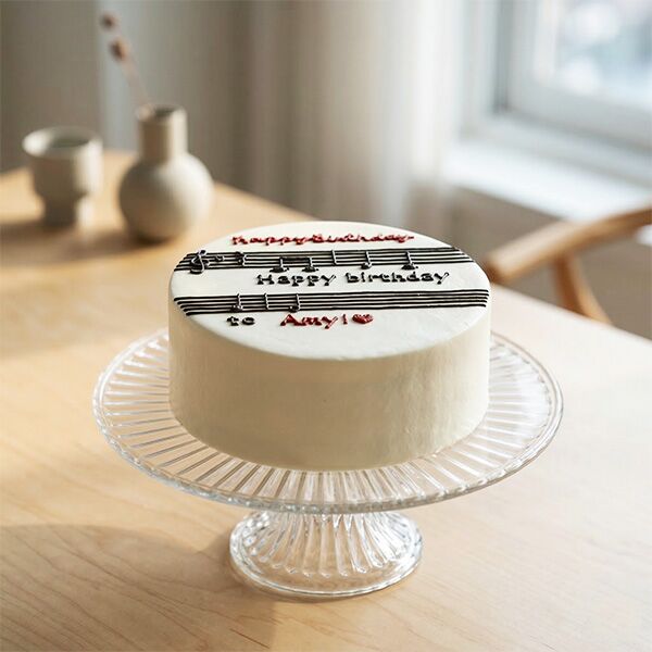 music notes message cake