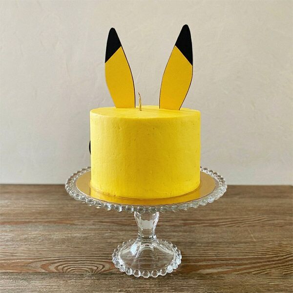 pikachu face cake with tall ear back view