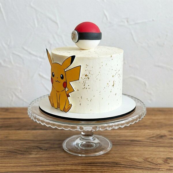 pikachu pokeball birthday cake side view
