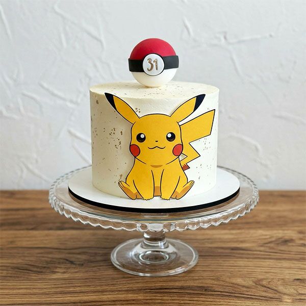 pikachu pokeball birthday cake