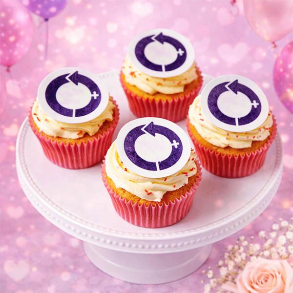 a set of 4 women empowerment cupcakes