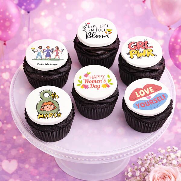 Women’s Day Message Cupcakes