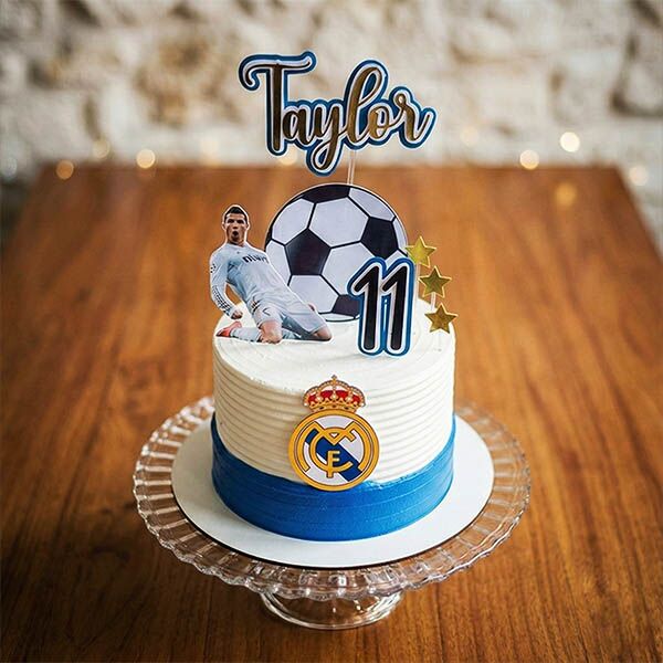 cr7 theme cake front view