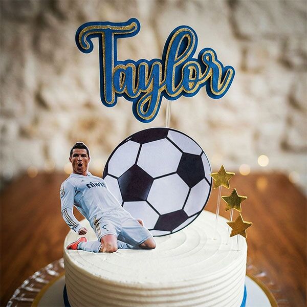 cr7 theme cake top view