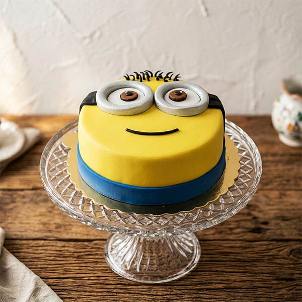 minion face cartoon cake