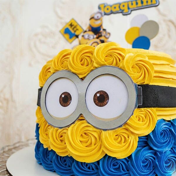 minion gang celebration cake side view