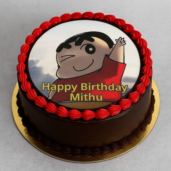 Shinchan birthday cake with photo