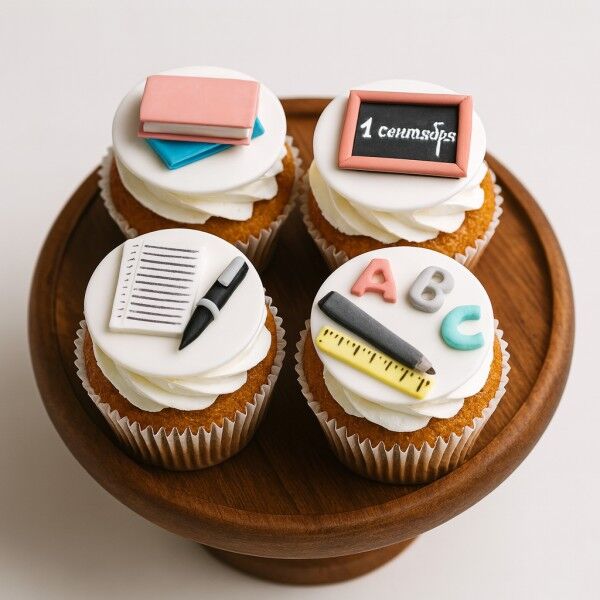 stationery theme cupcakes for teachers day