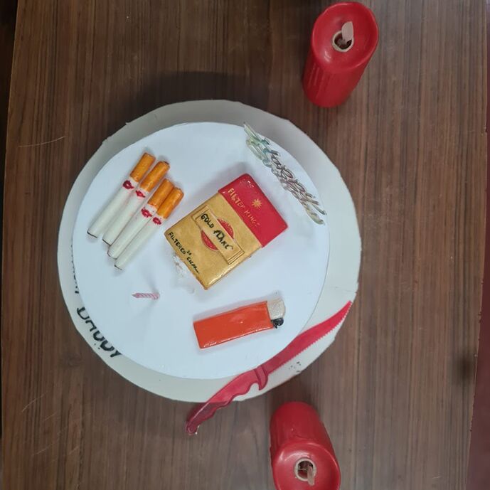 gold flake cigarette cake