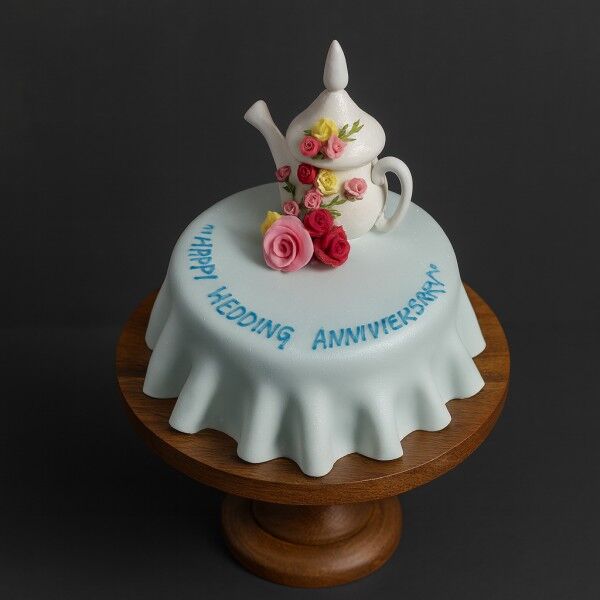 Kettle Theme Wedding Anniversary Cake