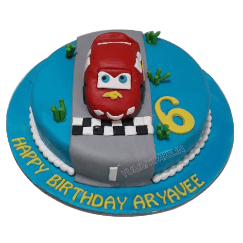 lightning mcqueen cake