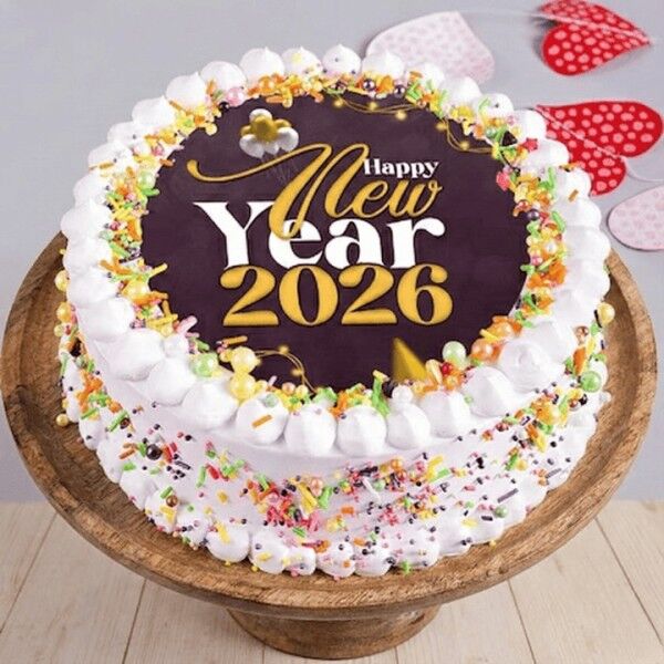 midnight confetti cake for new year