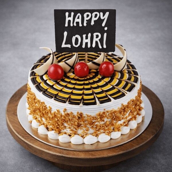 happy lohri butterscotch cake